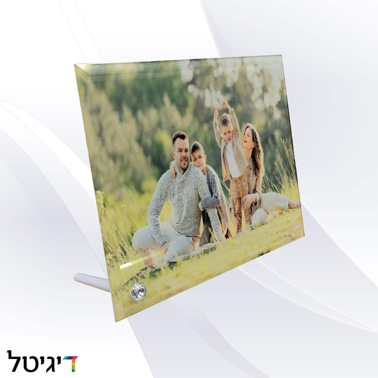 זכוכית דקה מעמד יהלום