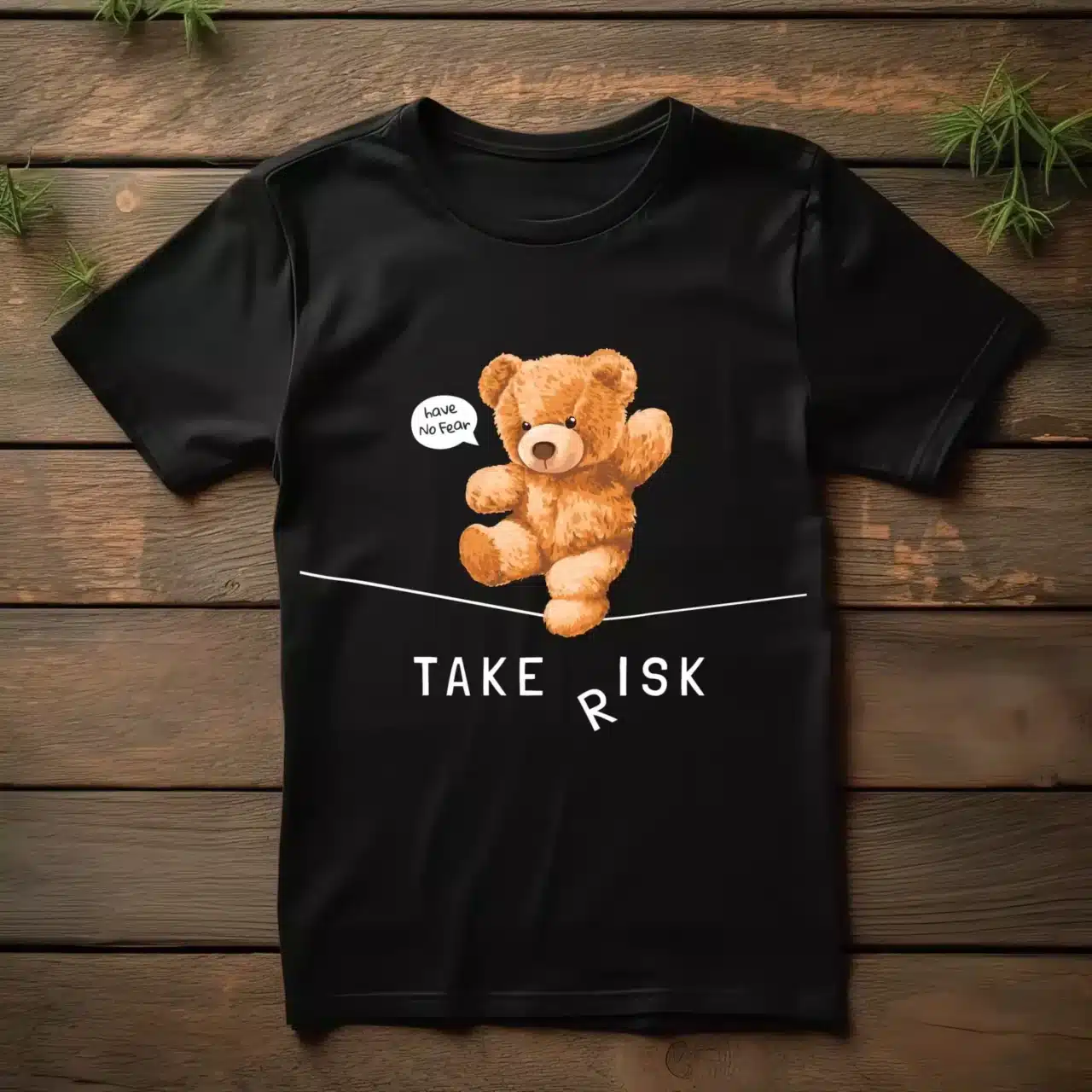 חולצה מגניבה ומלאת סטייל - bear to take a risk