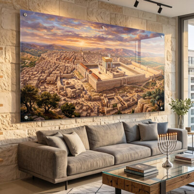 בית המקדש בתפארתו תמונת זכוכת תלויה בסלון